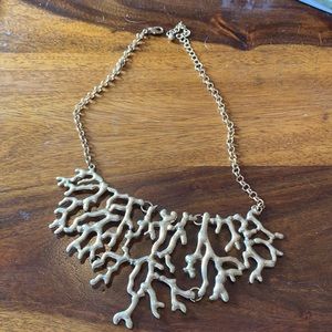 Gold metal coral necklace